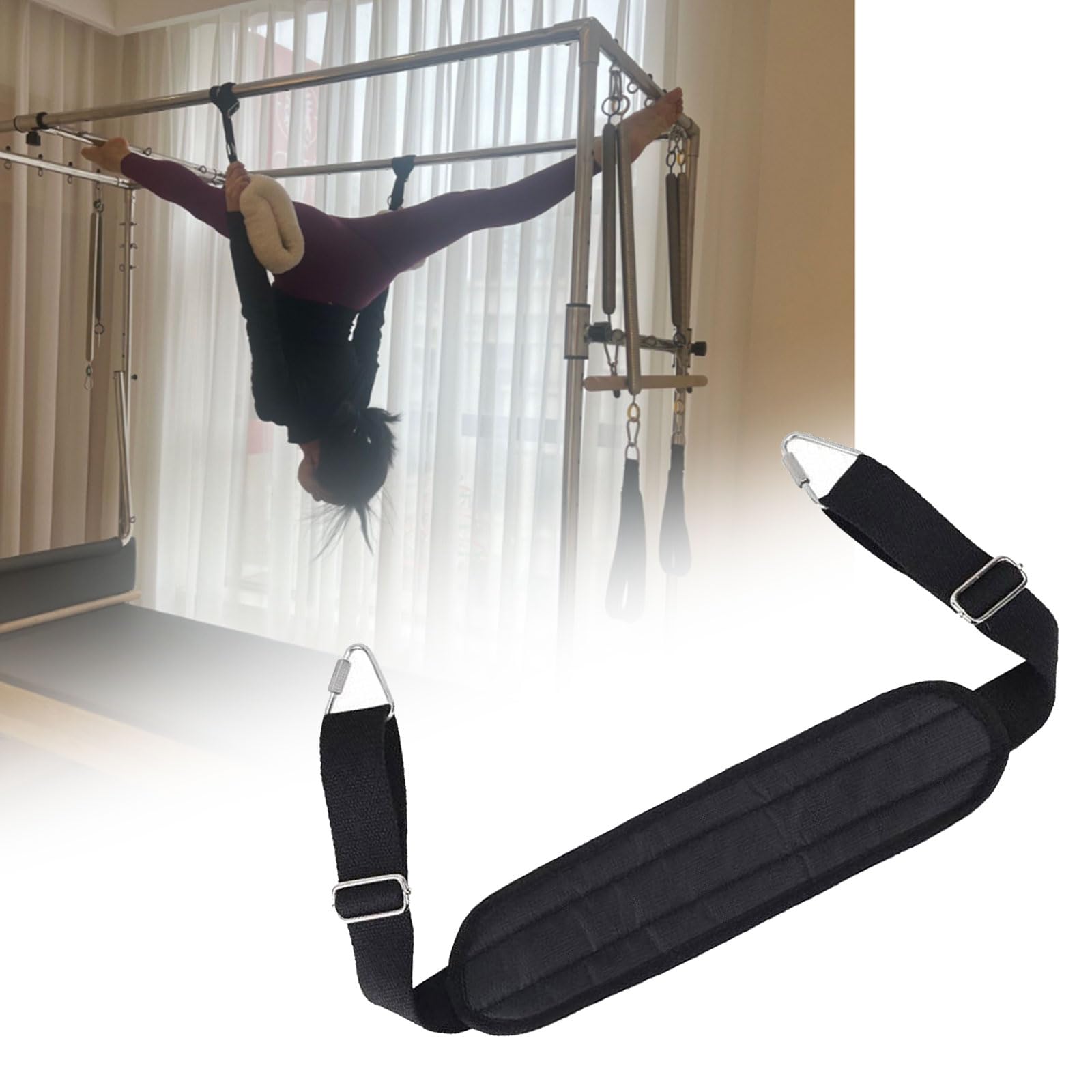 Pilates-Fußband-Zubehör für Fitnessgeräte, mit regulierbarer Länge zur Steigerung und Flexibilität, professioneller Pilates-Gurt