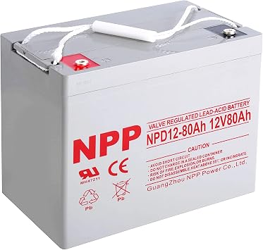 NPP 12V 80Ah AGM Deep Cycle Battery, Group 24 Rechargeable AGM SLA Replacement, T14 Terminals for UPS Backup, Home Security, Sump Pump, Off-Grid Solar, RV, Wheelchair, Trolling Motor