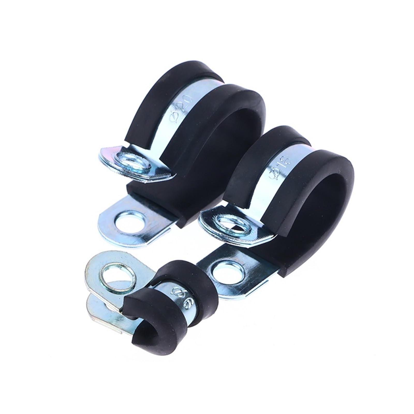 Knbhgujmd One Color P-Clips Metal Wire Cable Conduit Clamps, 2Pcs Stainless Steel Rubber Lined P Clips For Hose Cable 6-38Mm(14Mm)
