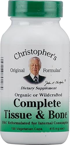 Dr. Christopher's Original Formulas Cápsulas completas de fórmula de tejido y hueso, 100 unidades, 440 mg cada una