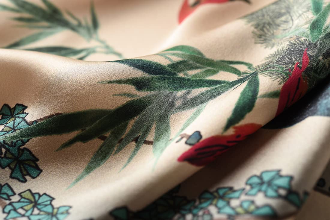 Damen 100% Seide Kimono Robe Lang Bademantel Nachthemd