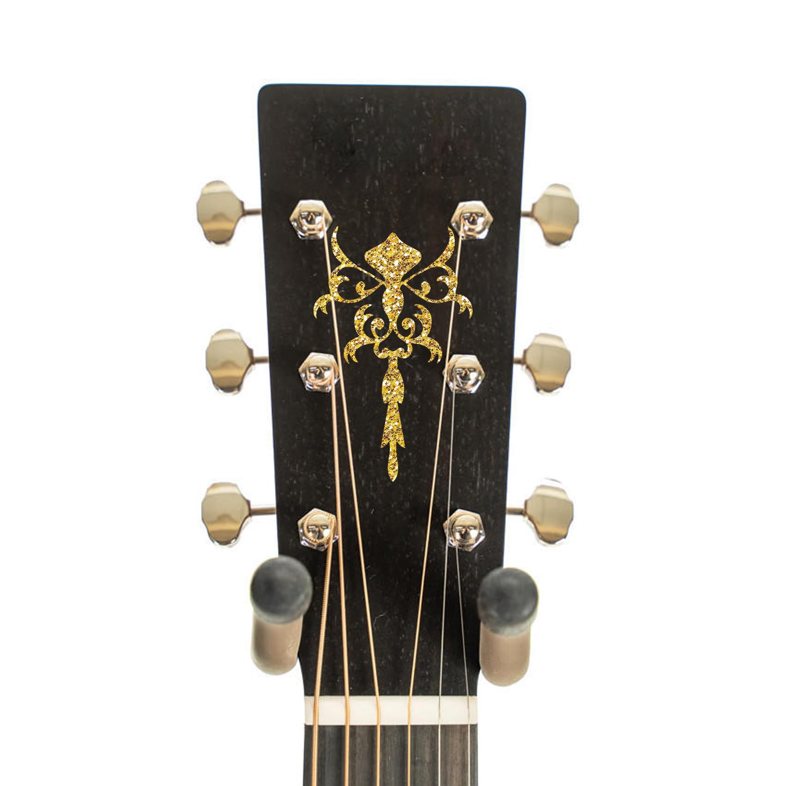 PLIGREAT 2 Pz Testa di Chitarra Adesivi Chitarra Guard Board Adesivi Fai da Te Chitarra Decor Regali Rimovibile Fiore Totem Decalcomanie per Chitarra Acustica Basso Strumento Musicale Shop Supplies