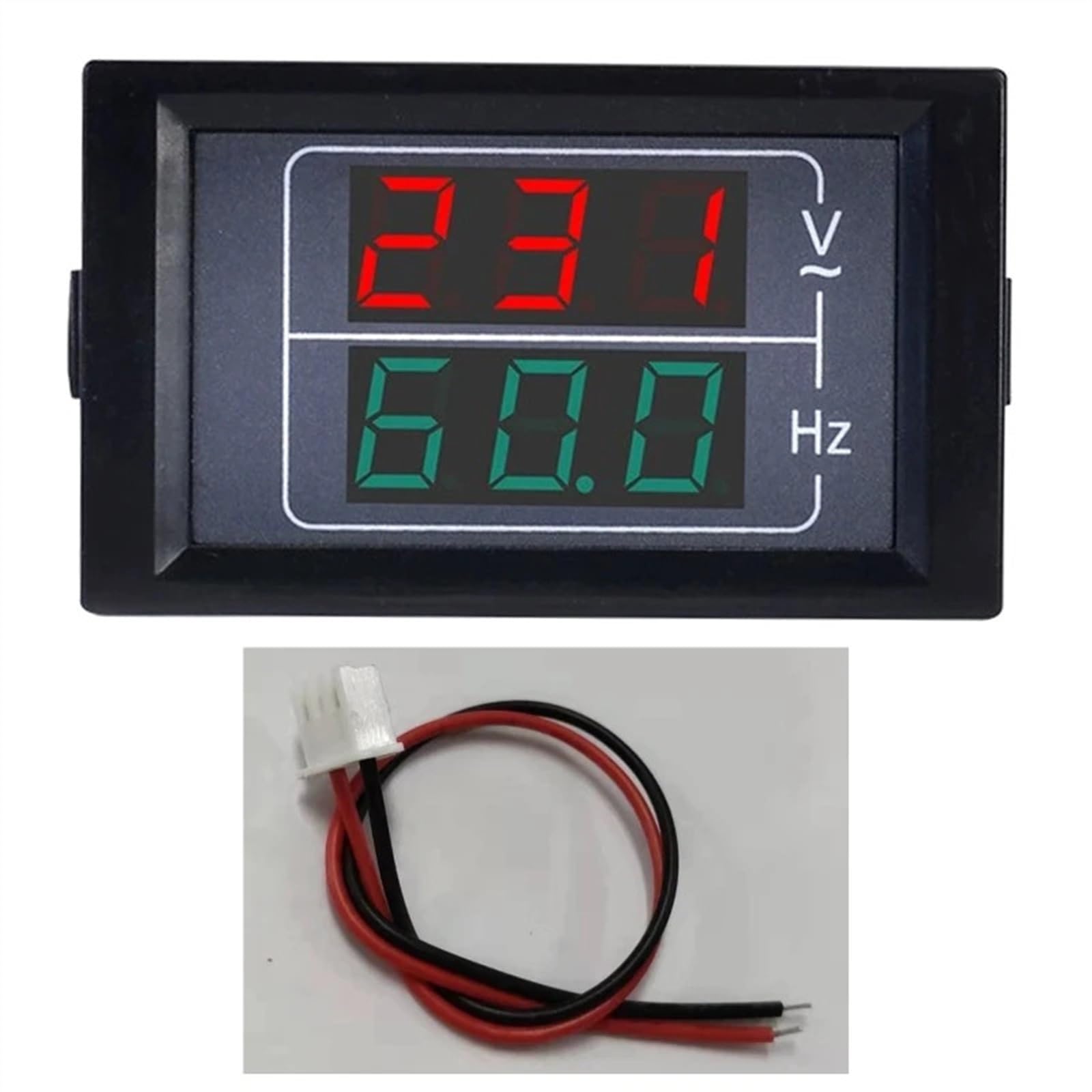Częstotliwościomierz podwójny wyświetlacz LED woltomierz cyfrowy AC50-500V 10,0-99,9 Hz