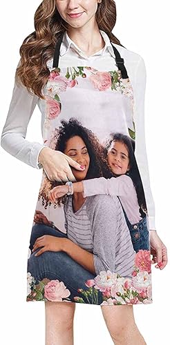 Miniatura 6 de Artsadd Delantal de cocina personalizado con bolsillo exterior, delantal personalizado para tu propia foto, delantal para hornear y cocinar para