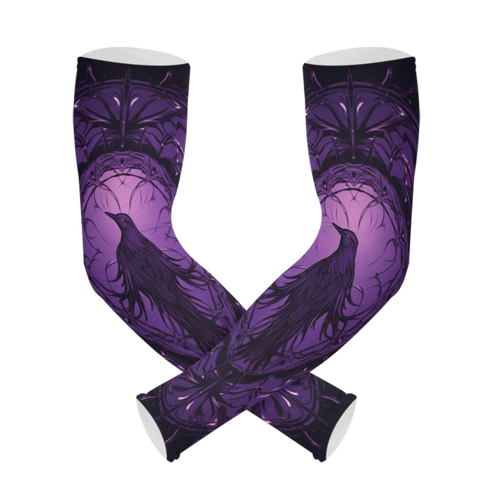 Bulletgxll Purple Mandala Cooling Arm Sleeves for Men & Women- Sports UV Sun Protection Arm Sleeves for Golfing Cycling Running