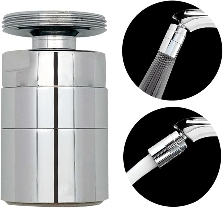 Kabter 360-Degree Swivel Dual-Spray Function 2-Flow Kitchen Sink Faucet Aerator with 15/16-Inch x 27 Male Threaded,Brass Polished Chrome