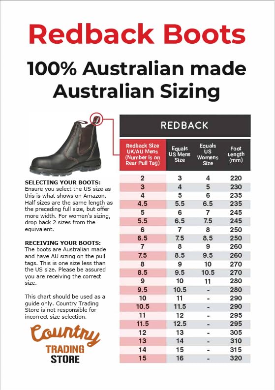 Red Back Boots USBOK Dark Brown Steel Toe Size 13 US/ 12 AU (on pull tags)2