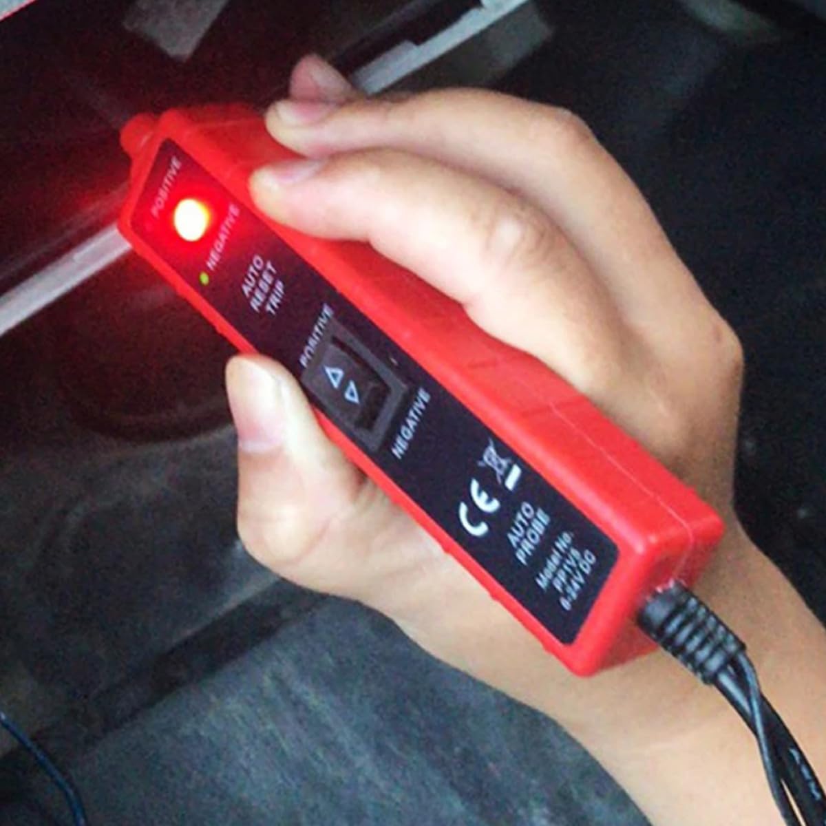 Tester Circuito Auto 6-24v Dc, Cavo 16ft, Diagnosi Conducibilità | Clip Positive e Negative, Abs Rosso Nero, Manutenzione Veicoli ed Elettrico, Protezione 8a