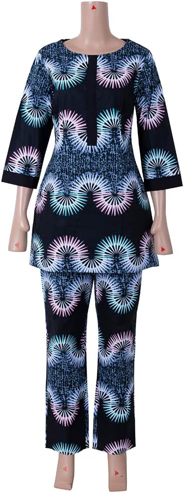 XIAOHUAGUA African Suits for Women Print Wax Plus Size 2 Piece Outfits Top and Pants Sets Fashion Women in African Clothing - Image 2