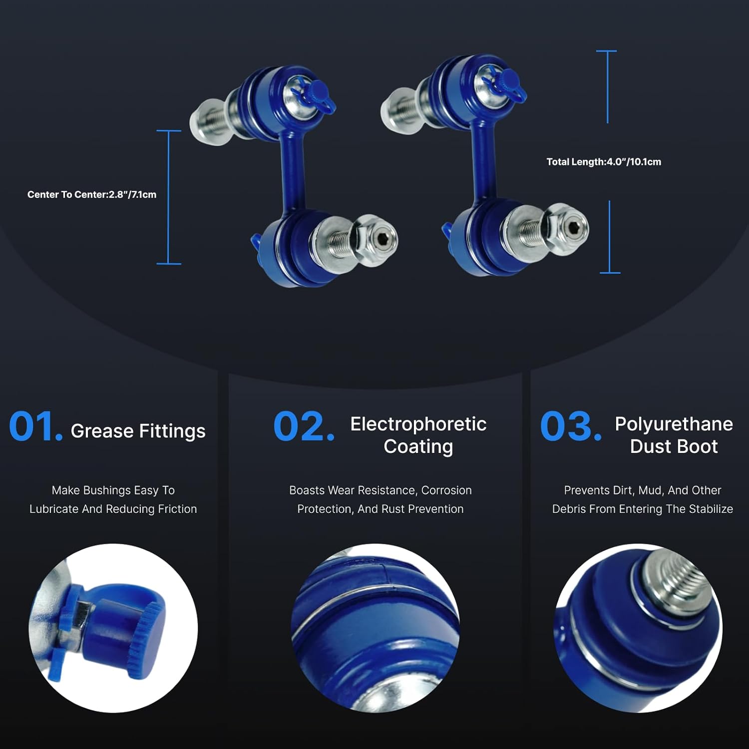 K750084 2Pcs Front Stabilizer Sway Bar End Links for Subaru 2006-2007 B9 Tribeca, 2014-18 Forester, 2016-17 Crosstrek, 13-15 XV Crosstrek, 2010-2014 Outback, 08-14 Tribeca, 15-19 WRX/WRX STI