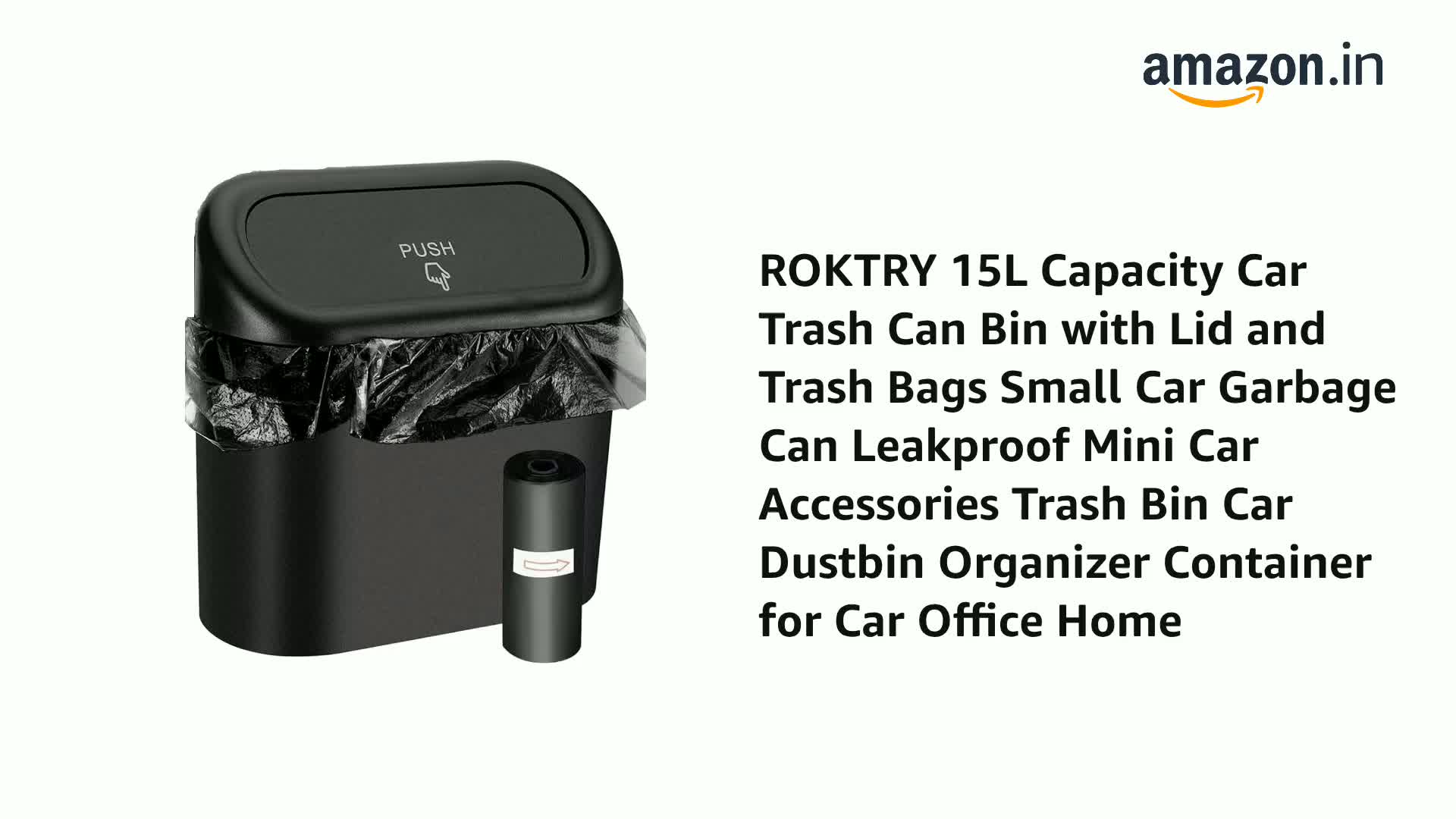 FINOWIN Car Trash Can With Lid – Cottagecore Mushroom Boho Design, Waterproof Leak-Proof Hanging Bag For Back Seat (8.1x6.1x10.8 In)
