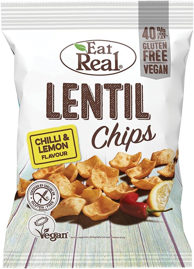 Eat Real Lentil Chips, Chilli & Lemon, 40 Gm