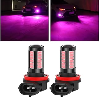 2PCS LED Fog Light Bulbs H11/H8 Headlight Bulb, 12V Pink Fog Lights Bulb High Bright Fog Lamps Replacements Bulbs, H11/H8 Daytime Running Light Halo Headlights for Cars Trucks SUVs(Pink)