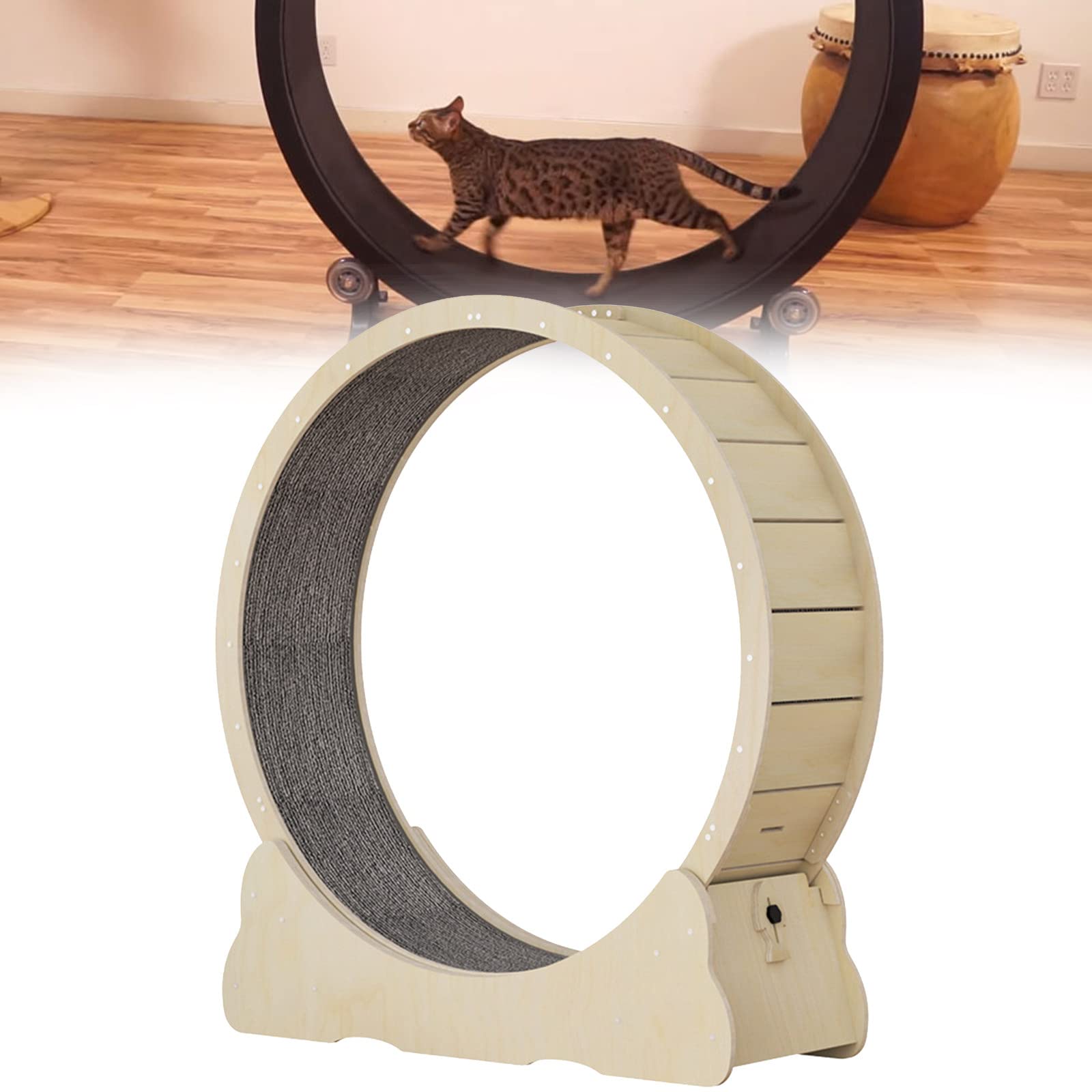 Tapis de course en bois pour chat favorisant la perte de poids