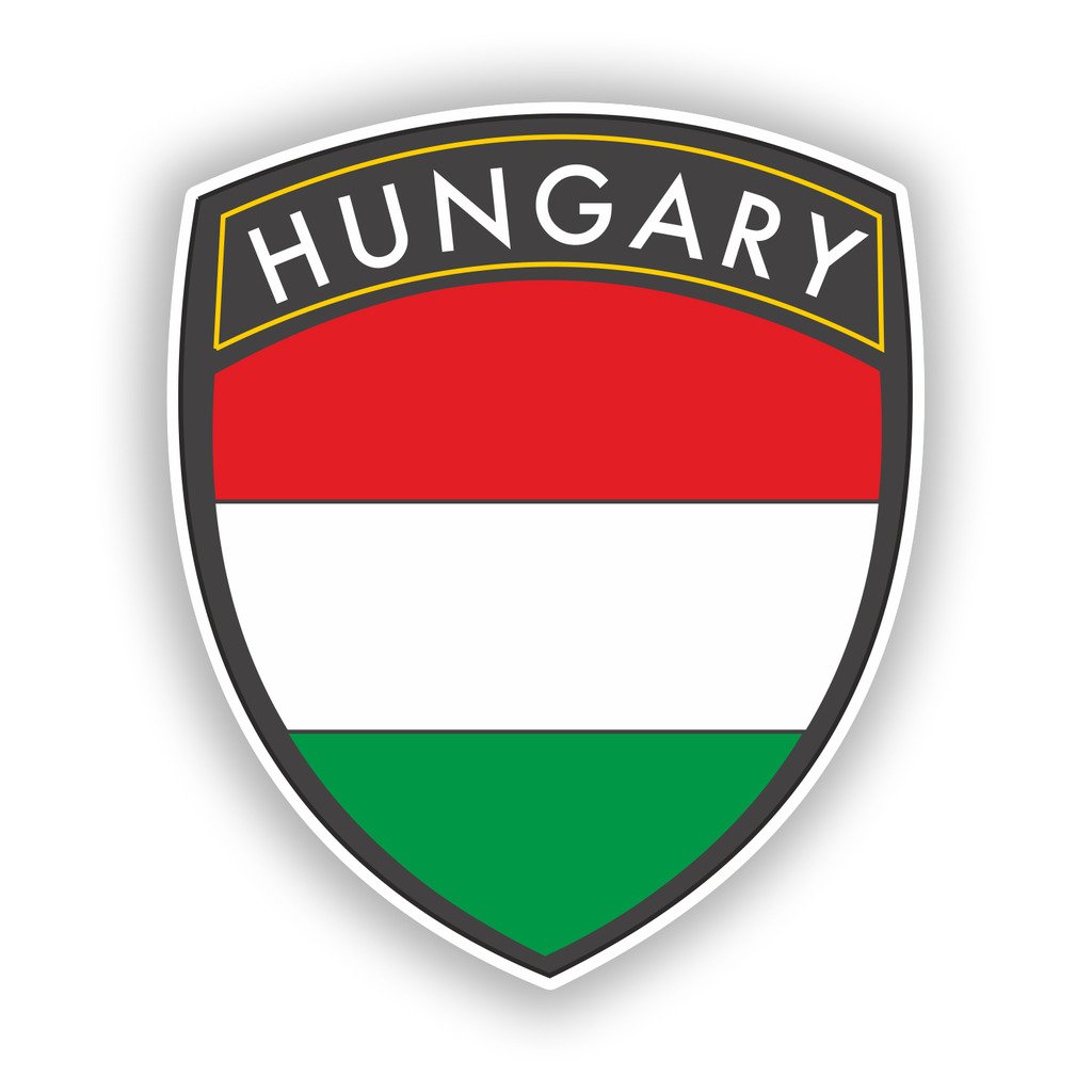 Destinationvinyl Multi 2 X 10Cm/100Mm Hungary Flag Design Vinyl Stickers Travel Luggage #10623