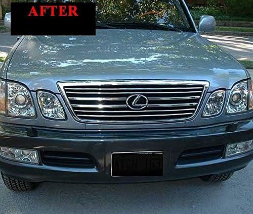 fits 1998-2007 LEXUS LX470 CHROME GRILL GRILLE KIT 1999 2000 2001 2002 2003 2004 2005 2006 98 99 00 01 02 03 04 05 06 07 LX 470