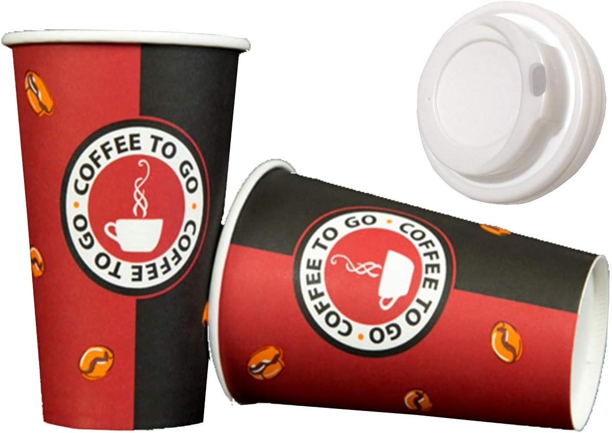Trendsky Premium 300 ml disposable hard paper coffee cups to go with a lid 0.3l, 1000