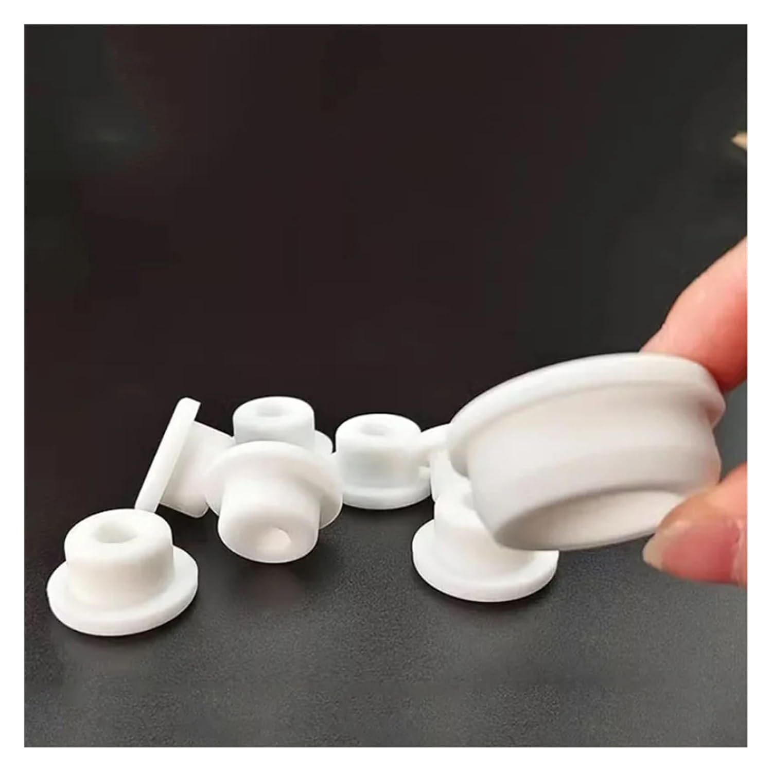 White Silicone Rubber Seal Hole Plugs Hollow Blanking End Cap T Type Stopper Dustproof Plug Pipe Inserts 6.8-51.3mm(51.3mm-White,10Pcs)