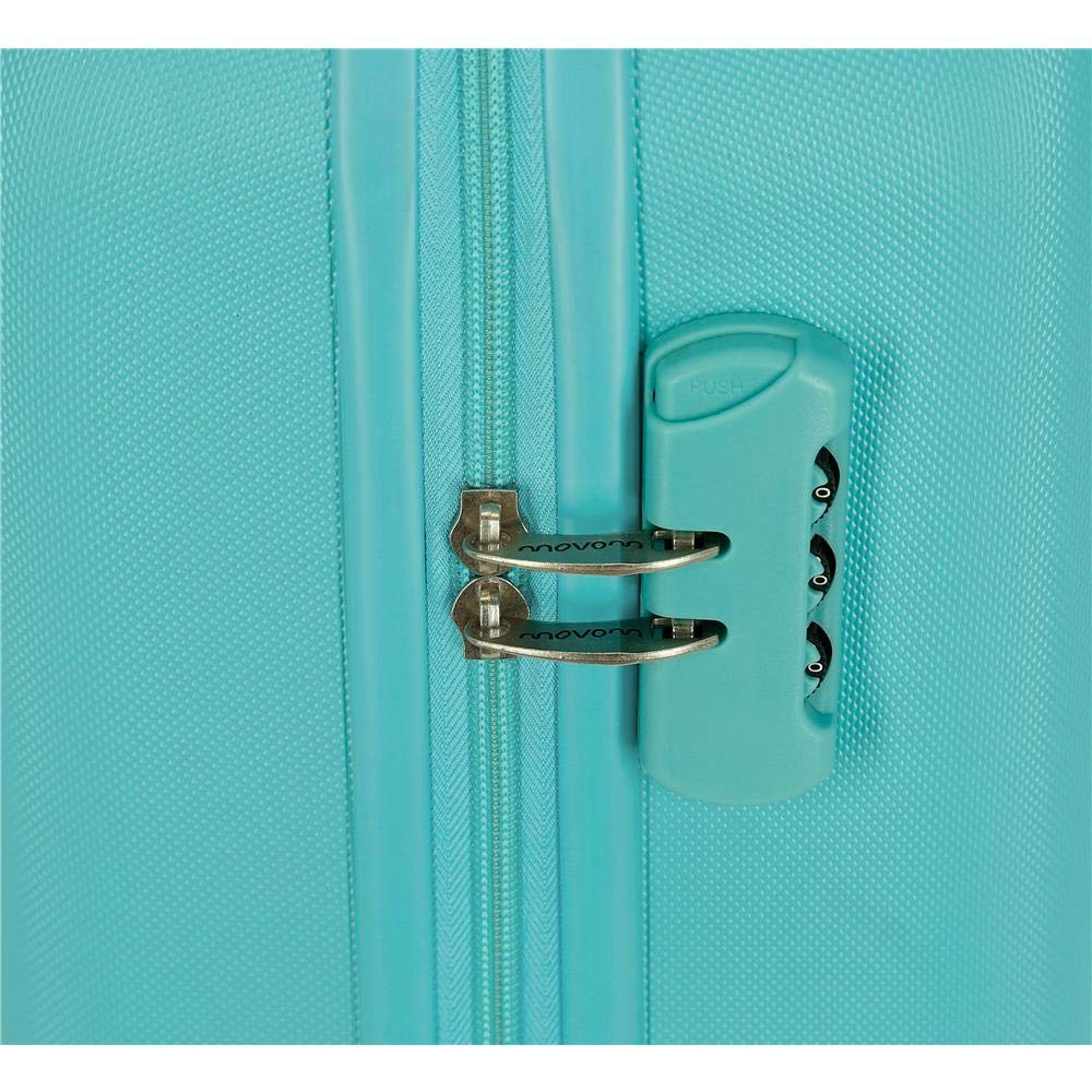 Movom Riga Maleta de Cabina Verde 40x55x20 cms Rígida ABS Cierre combinación 37L 2,8Kgs 4 Ruedas Dobles Equipaje de Mano