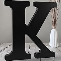 Vista 19 de AOCEAN Letras de madera negra de 12 pulgadas Letras de madera sin terminar para Halloween Letras decorativas de pie Rebanadas Tablero