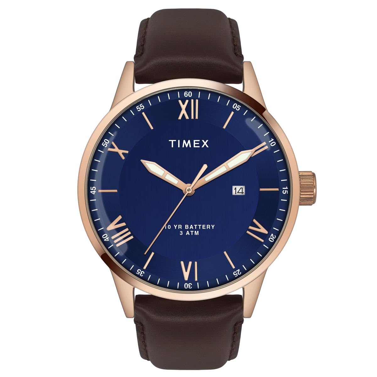 TIMEX Men Leather Blue Round Analog Dial Watch- Tweg19916, Band Color-Brown (B0CQRQ87PD) Amazon Price History, Amazon Price Tracker