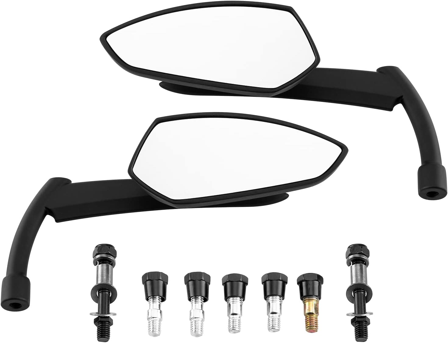 Mofun Mirrors Black Spear Blade Mirrors Compatible with Harley Sportster Dyna Softail Road King Street Road Electra Glide 1982-2025 with 8mm or 10mm Clockwise Bolts