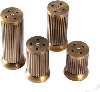 Mid Century Modern Antique Brass Furniture Legs (4) + Screws (16) Set Adjustable Sofa Cabinet Leg Feet for Coffee Tea Bar ...