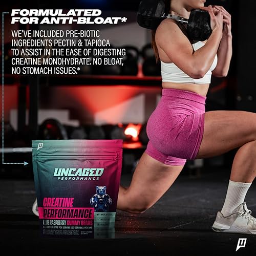 Miniatura 5 de Gomitas de monohidrato de creatina, 0.18 onzas de creatina, 30 porciones, absorción rápida para hombres y mujeres, apoya la fuerza muscular y el