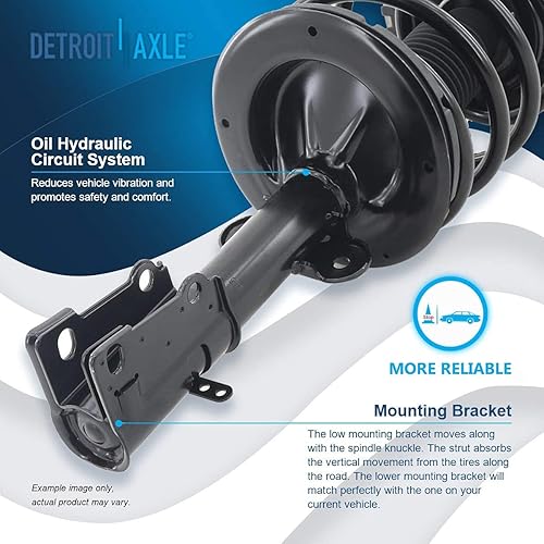 Miniatura 743 de Detroit Axle - Puntal delantero para Hyundai Sonata 2012-2014 2012-2015 Kia Optima, puntal lateral izquierdo con montaje de resorte helicoidal 2013