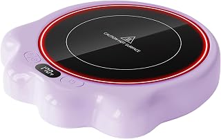 Gaiatop Mug Warmer, 50W Cute Cat Paw Cup Warmers, 3 Temp Settings, 2-10H Auto Shut Off, Coffee Accessories Keep Beverage Hot for Desk and Home, Heated Plate Stocking Stuffers for Tea Candle Purple