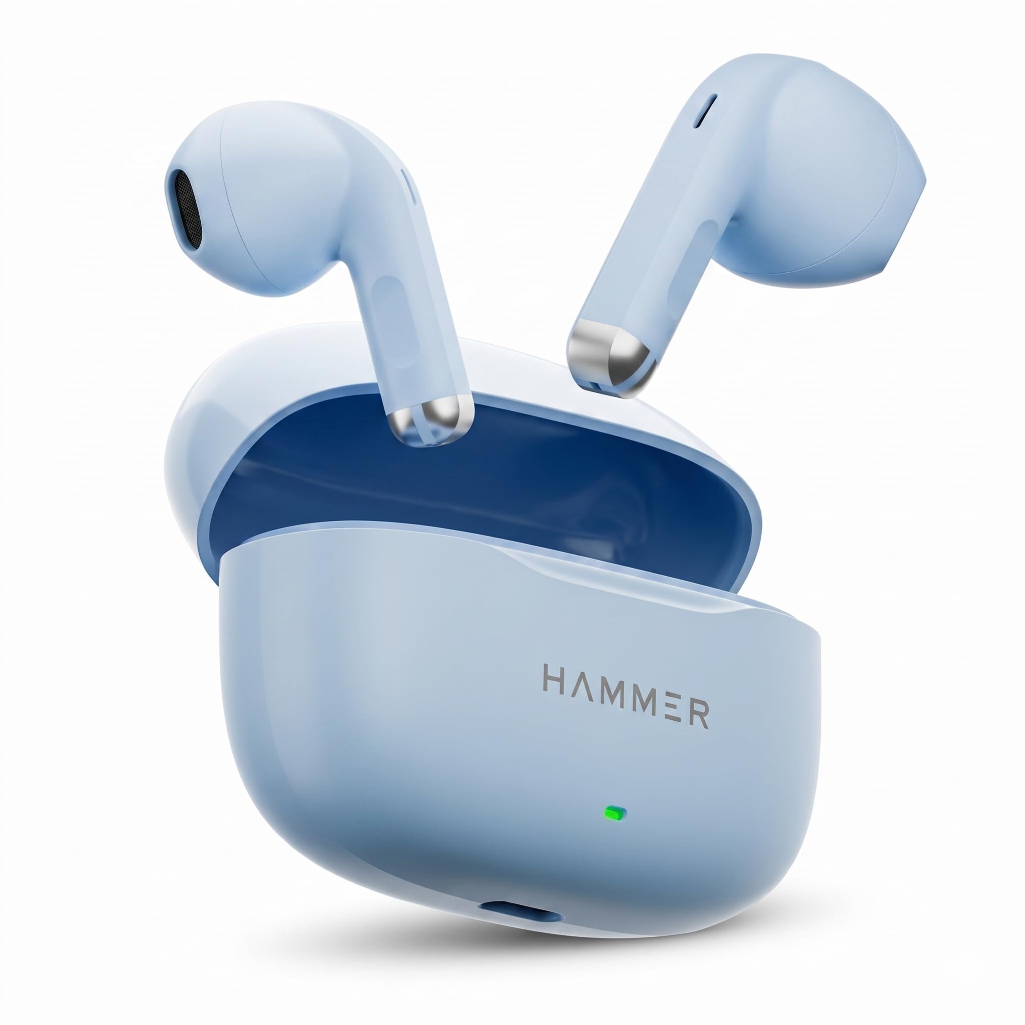HAMMER New Launch Ultra Pods TWS Wireless Bluetooth Ear buds, Inbuilt Mic, 100H Standby Time, Earbuds with 30H Playtime, USB Type-C,13mm Dynamic Drivers, IPX5 Water Resistant Bluetooth Earphones(Blue)-image-23