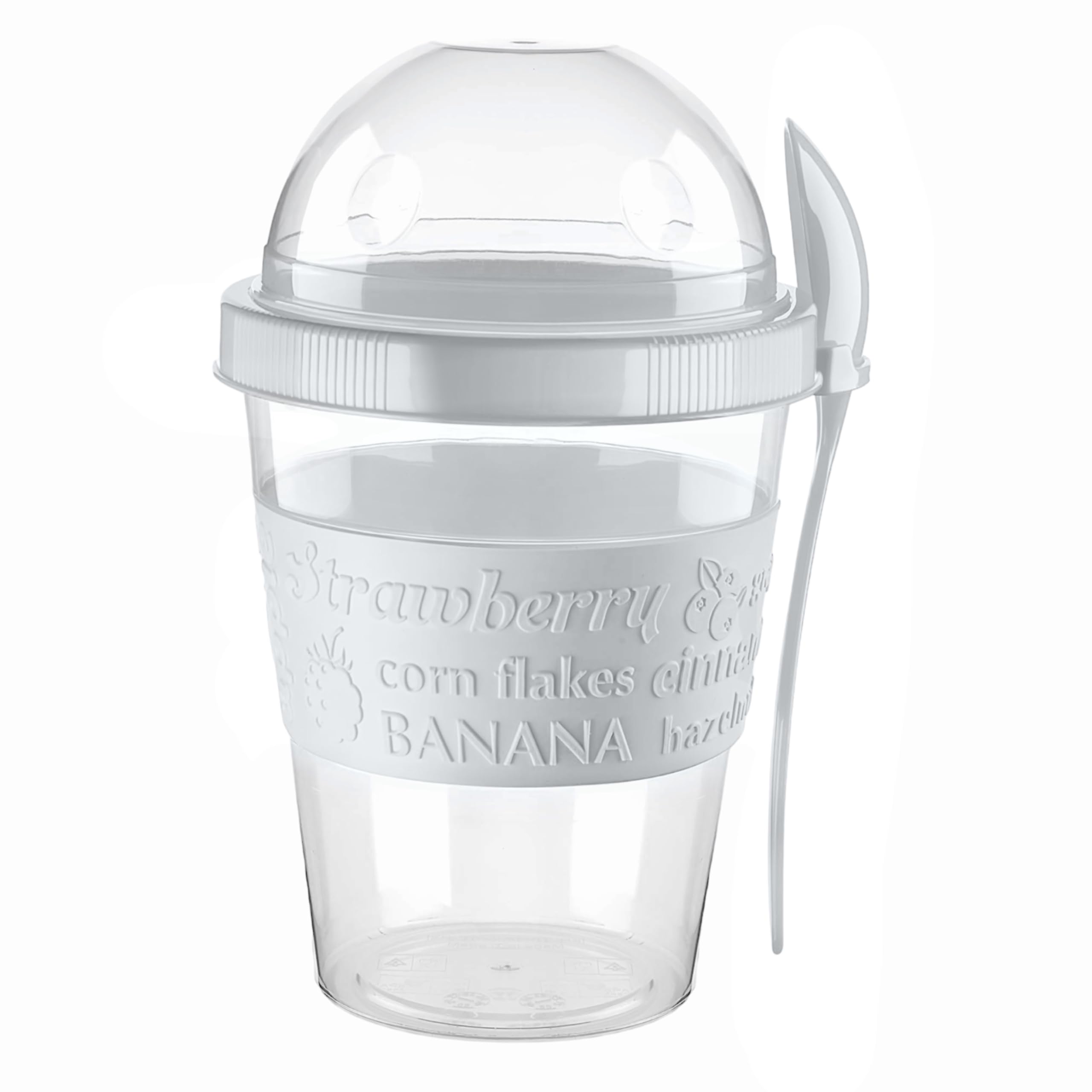 Yogurt Pots Spoon Reusable 600ML Overnight Oats Muesli Cup with Lid BPAfree Breakfast Cereal To Go Dishwasher Safe Snack Lunch Oatmeal Jars Travel Meal Food Container 20oz (Ash Grey)