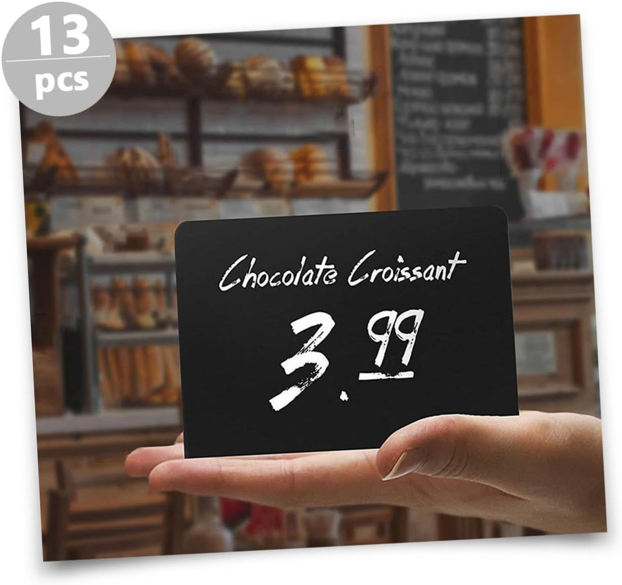 Acrylic Desktop Message Blackboard, 12pcs Mini Erasable Chalkboards with Marker, Black Memo Boards for Wedding Party Tabletop Decoration and Home Counter Signage