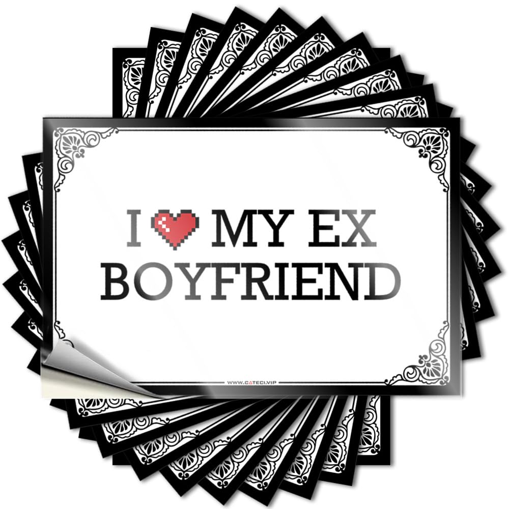 Stickers - Books Tumbler I Love My Ex Boyfriend for Paw Funny Desk Decor(6X9CM)