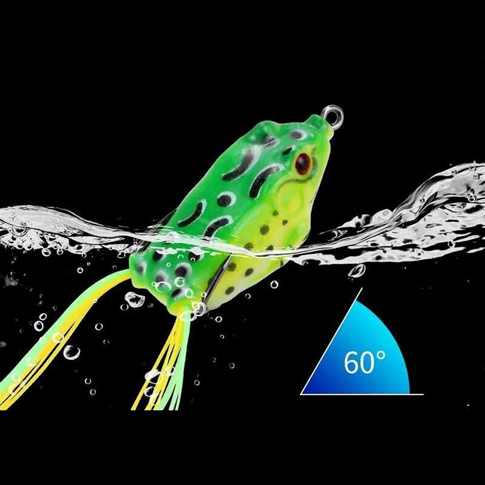 Lot de 20 hameçons de pêche en forme de grenouille - Double hameçon de pêche 1#2#4#6# en acier à haute teneur en carbone