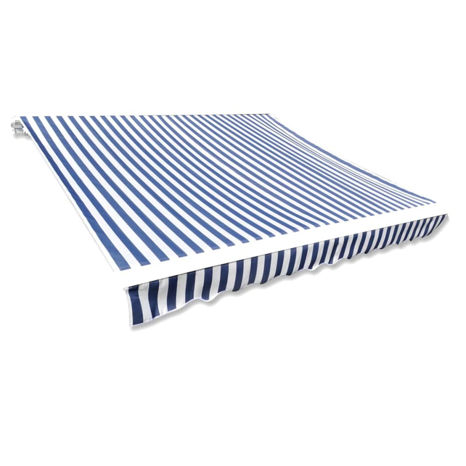 Zapasowa tkanina do markizy, 3 x 2,5 m, niebiesko-biały materiał baldachimu zewnętrznego na balkon, patio, taras, do ogrodu - tkanina przeciwsłoneczna do schronienia przed słońcem