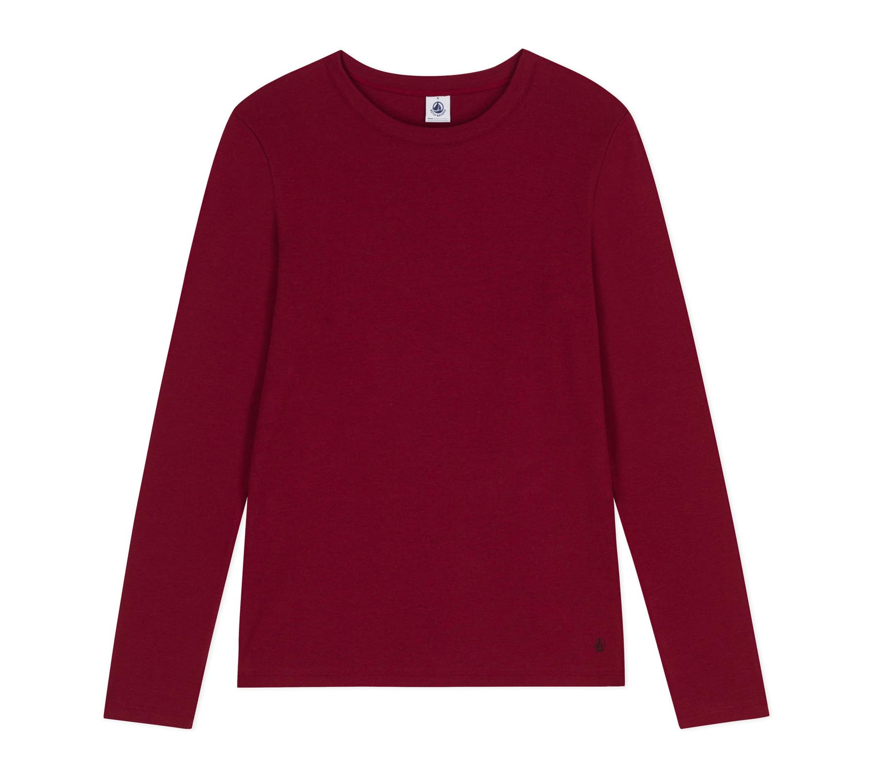 Petit Bateau Women's Iconic Long Sleeve Cotton T-Shirt, Amaranth, XL