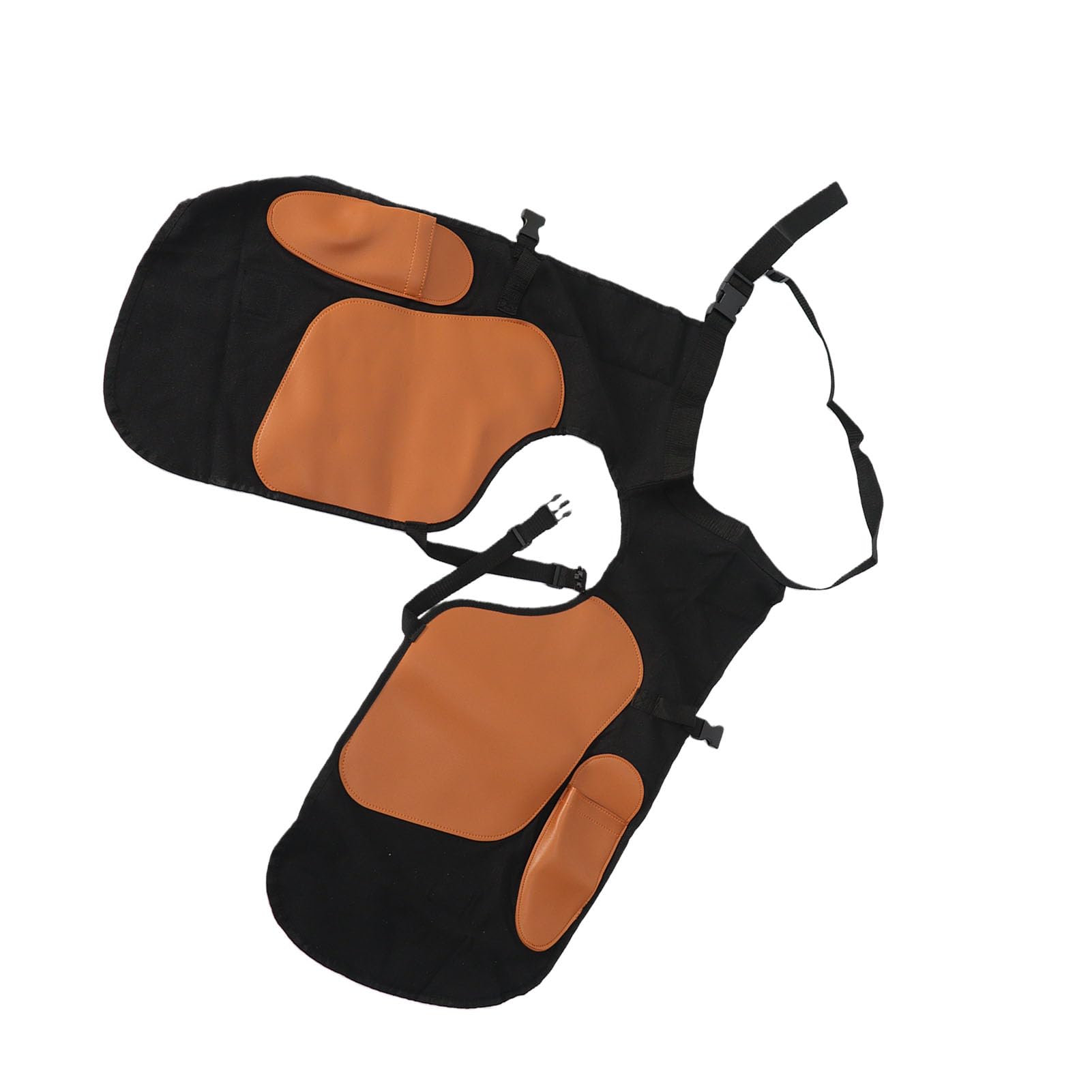 Ausla Grembiule da Maniscalco, Grembiule da Taglio per Zoccoli in Pelle Sintetica in Tela Nera, Cintura e Cinturini per le Gambe Regolabili, Porta Chiodi Magnetico, Tasche per Attrezzi per Maniscalchi