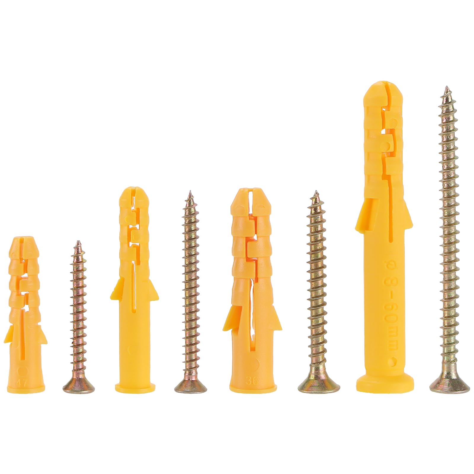 YUENPUN 420pcs Wall Plugs and Screws Set, M5 M6 M8 Expansion Anchor Bolts Self-Tapping Screw Set - Image 4