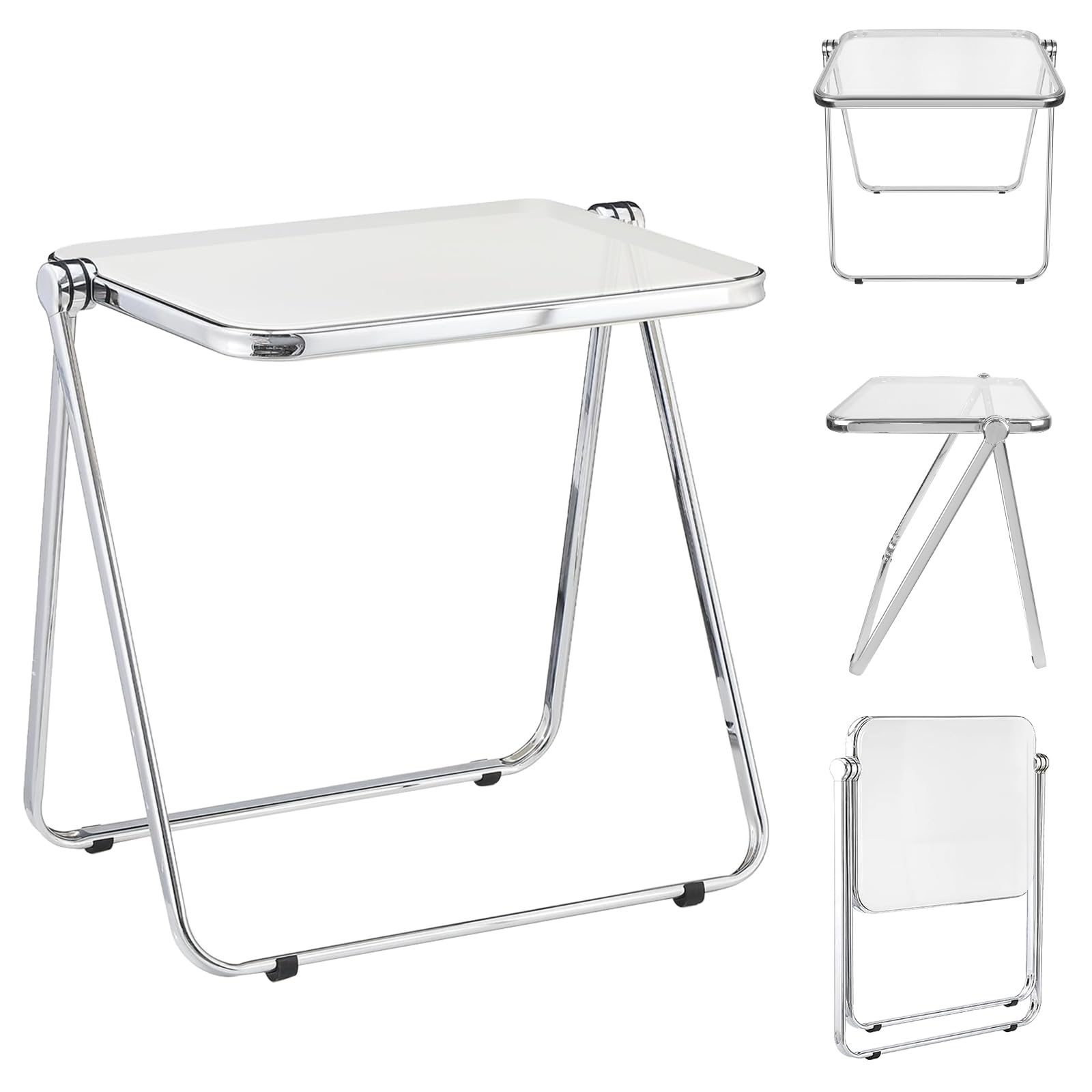 Table Pliable Transparent - Idéale Petit Bureau, Table D'Appoint Ou Ordinateur