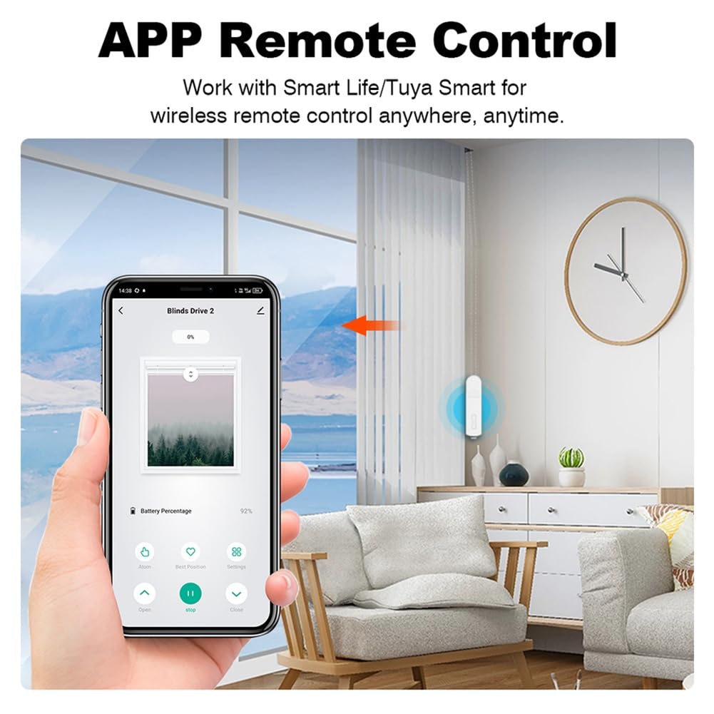 Motore per Tende Elettriche Tuya Zigbee con Pannello Solare, Controllo Vocale, Motore per Tende Automatiche.