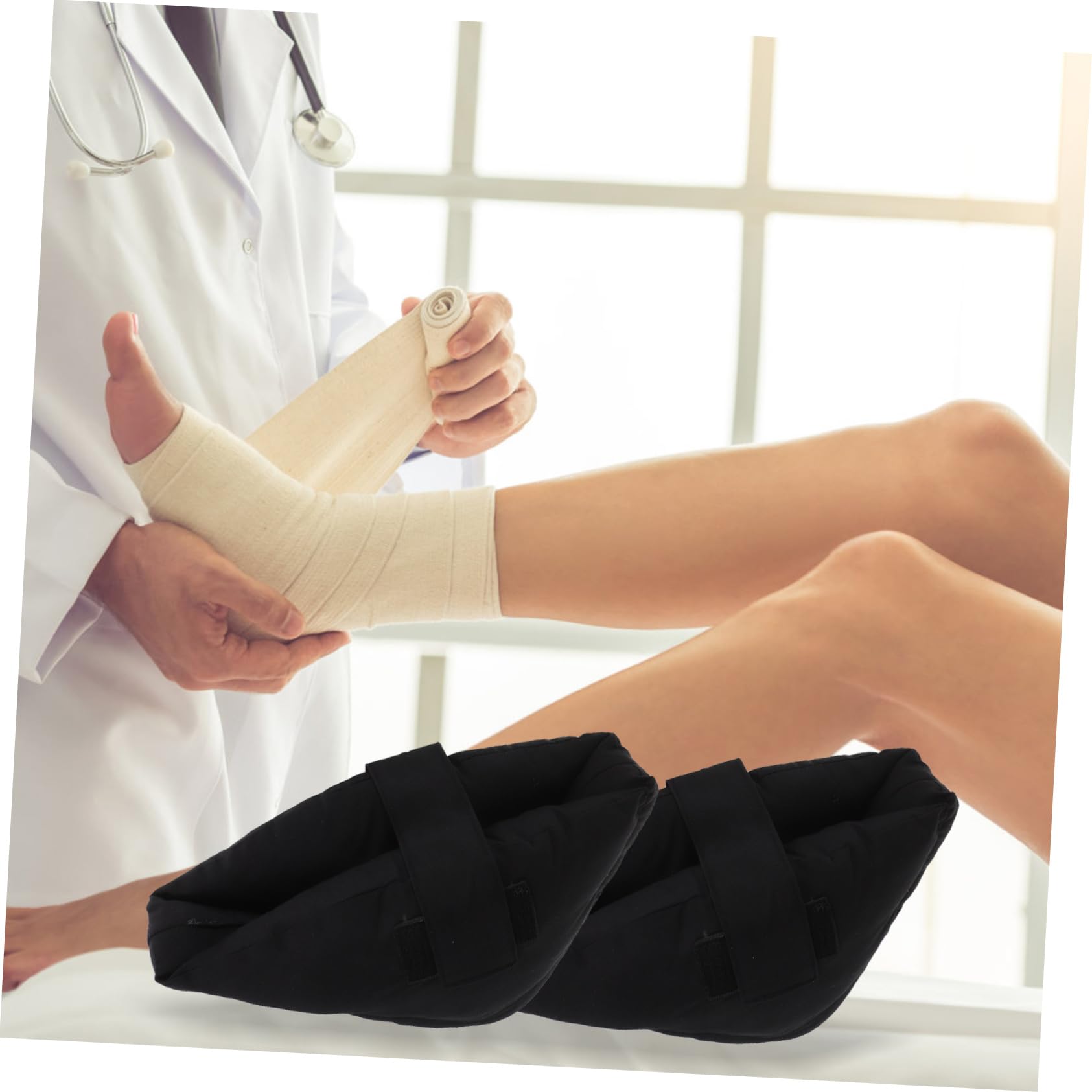 Holibanna 1Pair Comfortable Heel Pillows of Elastic Heel Protectors Durable Cellucotton Tc Cloth Cushions for Pressure Relief for Hospital Use and Home Care
