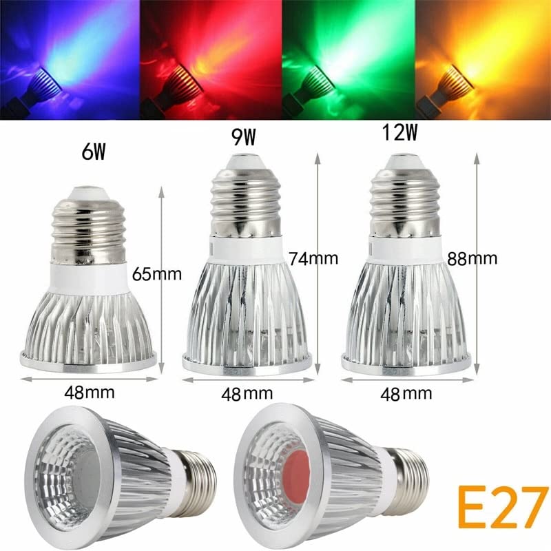 Illuminazione per Interni 10 Pezzi AC85-265V COB Faretto a LED 6W 9W 12W Luci a LED E27 E14 GU10 GU5.3 Lampadina a LED COB Lampada a LED Rossa Gialla Blu Verde