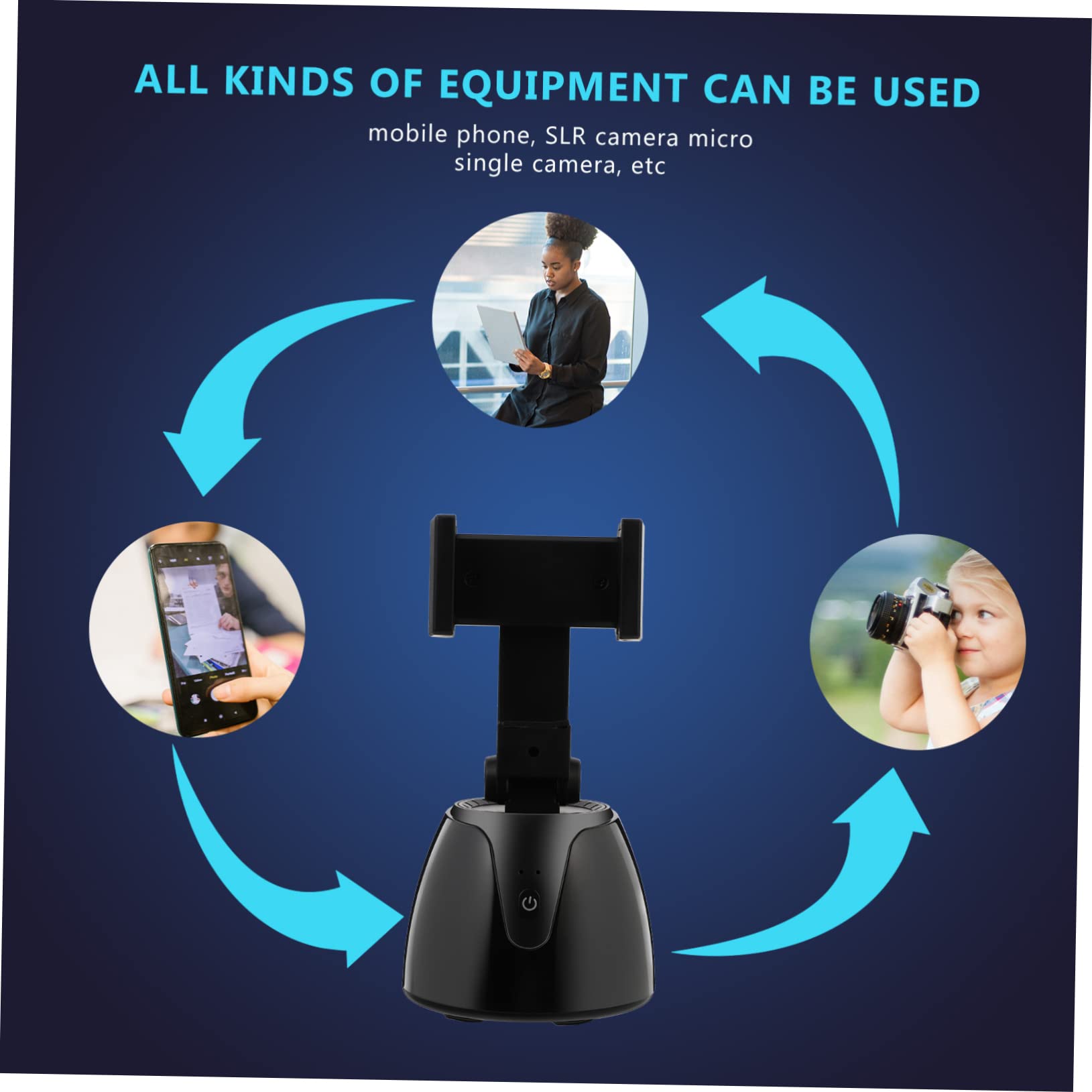 Veemoon 360grado Gimbal Per Riconoscimento Facciale Treppiede Per Smartphone Seguimento Compatibile Tablet e Fotocamere Per Video Streaming