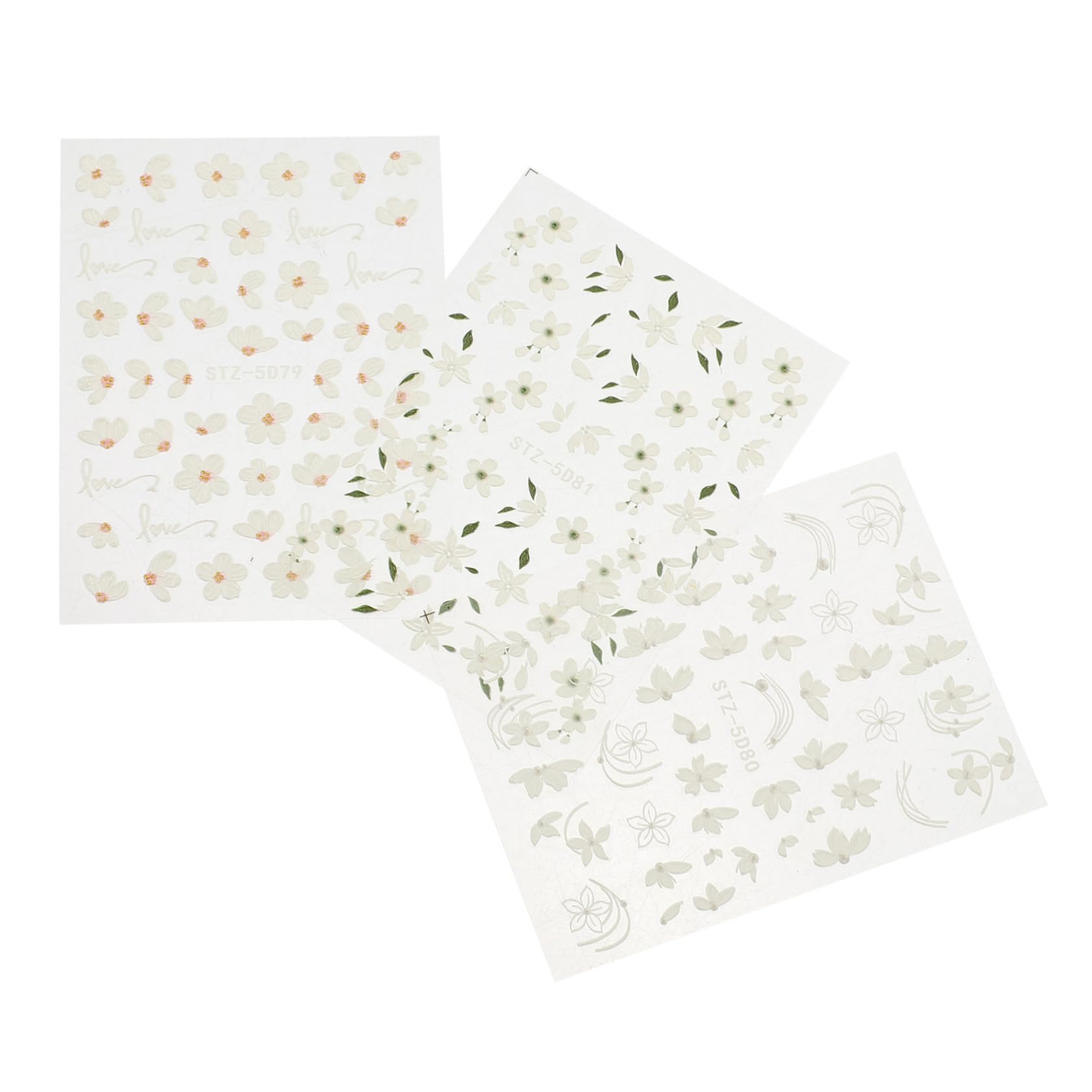 5 Set Adesivi Per Unghie Floreali Fiore Decalcomanie Per Le Nail Art Uv Decalcomanie Per Unghie Floreali Adesivi Per Decalcomanie Per Unghie Resina 3 Fogli*5