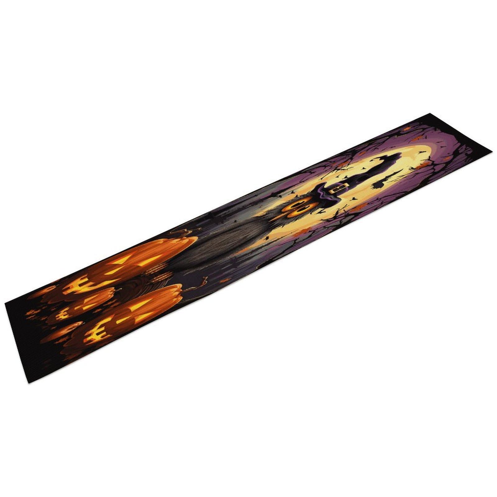 Btcowzrv Style Halloween Owl Ghost Pumpkin Linen Table Runner 72.4 Inches Long, Machine Washable Table Runner For Party Kitchen Dining Table Coffee Holiday Party Decor, 13.4"X72.4"