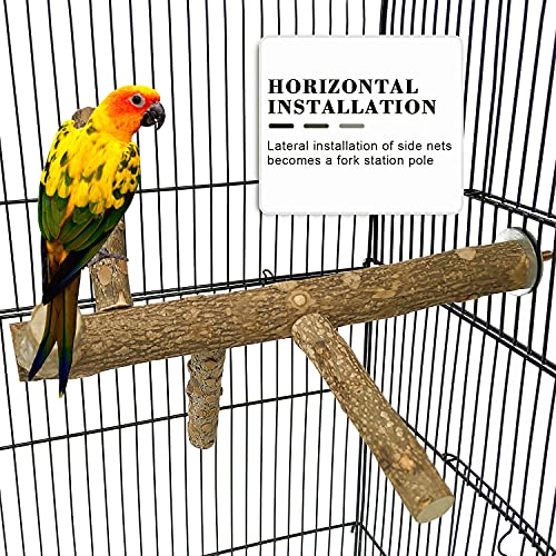 image for wifreo Bird Perch Stand Natural Wood Parrot Perch Toy Bird Cage Branch