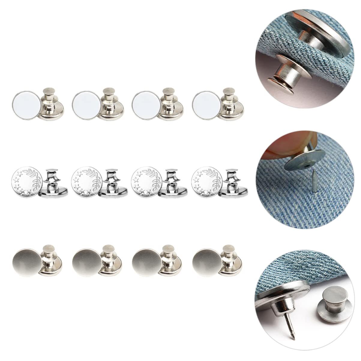 OSALADI 3 Series Botones De Cintura Para Pantalones Sin Costura Extensores De Vaqueros Ajustables Accesorios Antideslizantes Para Jeans 30 Piezas*3