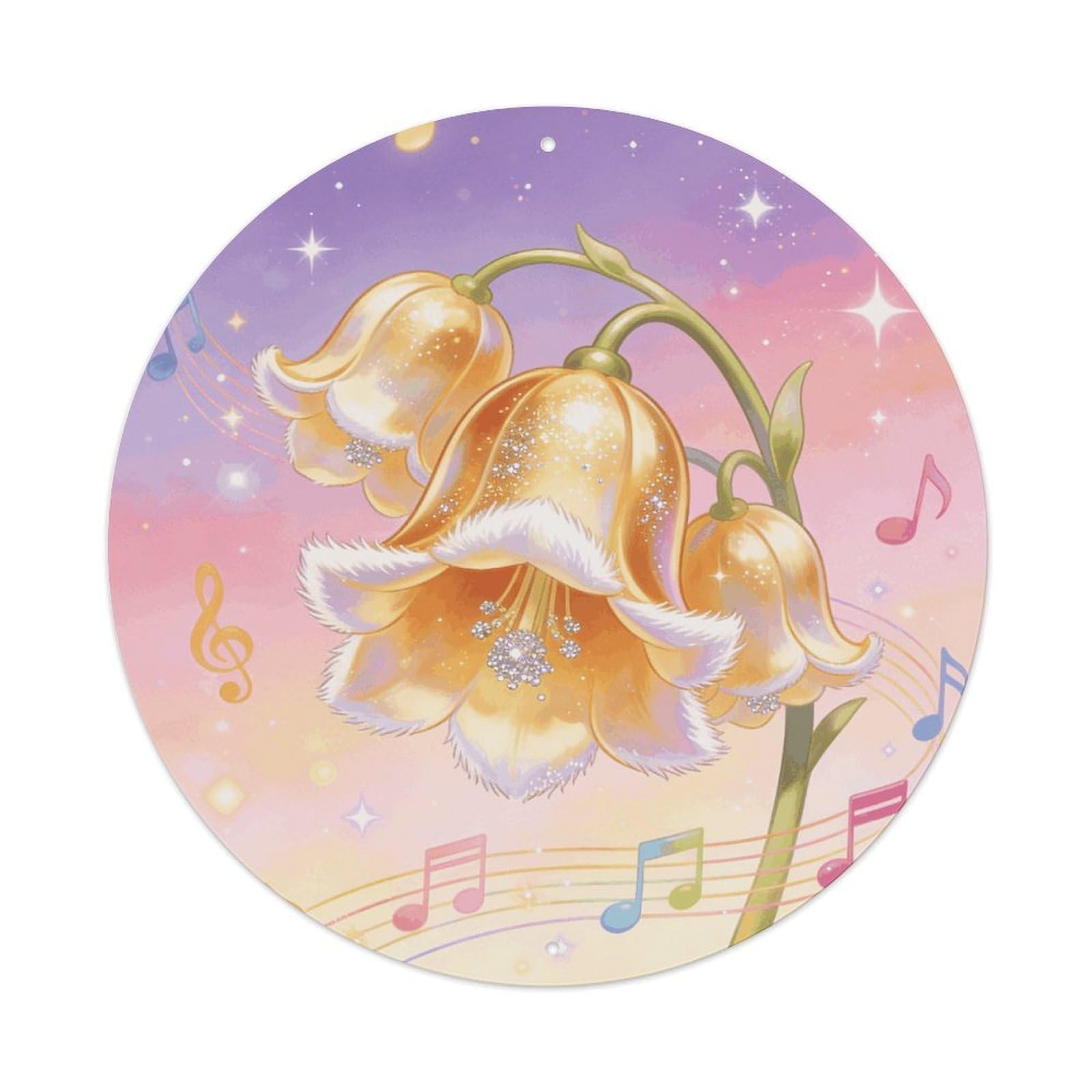 LZQPOEAS Jingle Bloom Round Aluminum Wall Art Sign, Metal Indoor Wall Decor with Holes, Durable Circular Aluminum Plaque for Home, Bar, Cafe, Living Room, And Office Decoration