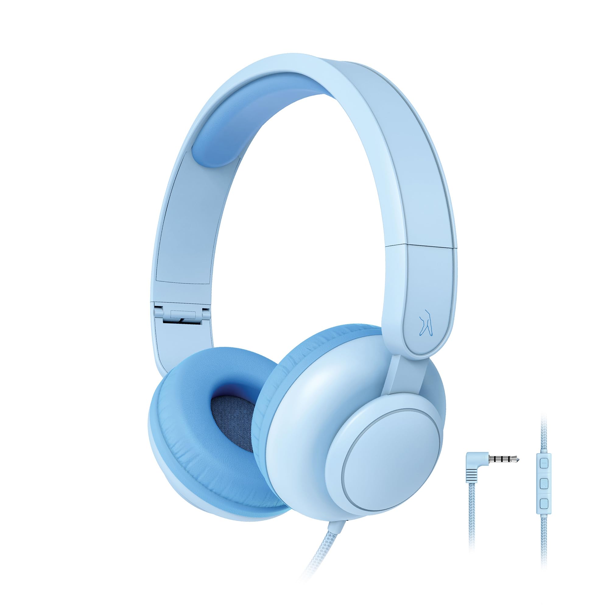 FINGERS HappyHertz Wired Headphones for Kids (85 dB Volume Limit Safe Sound, Super-Soft Cushions, Foldable Design, Tangle-Free Cable, Perfect for Music, Learning & Fun) - Cool Blue-picture-30